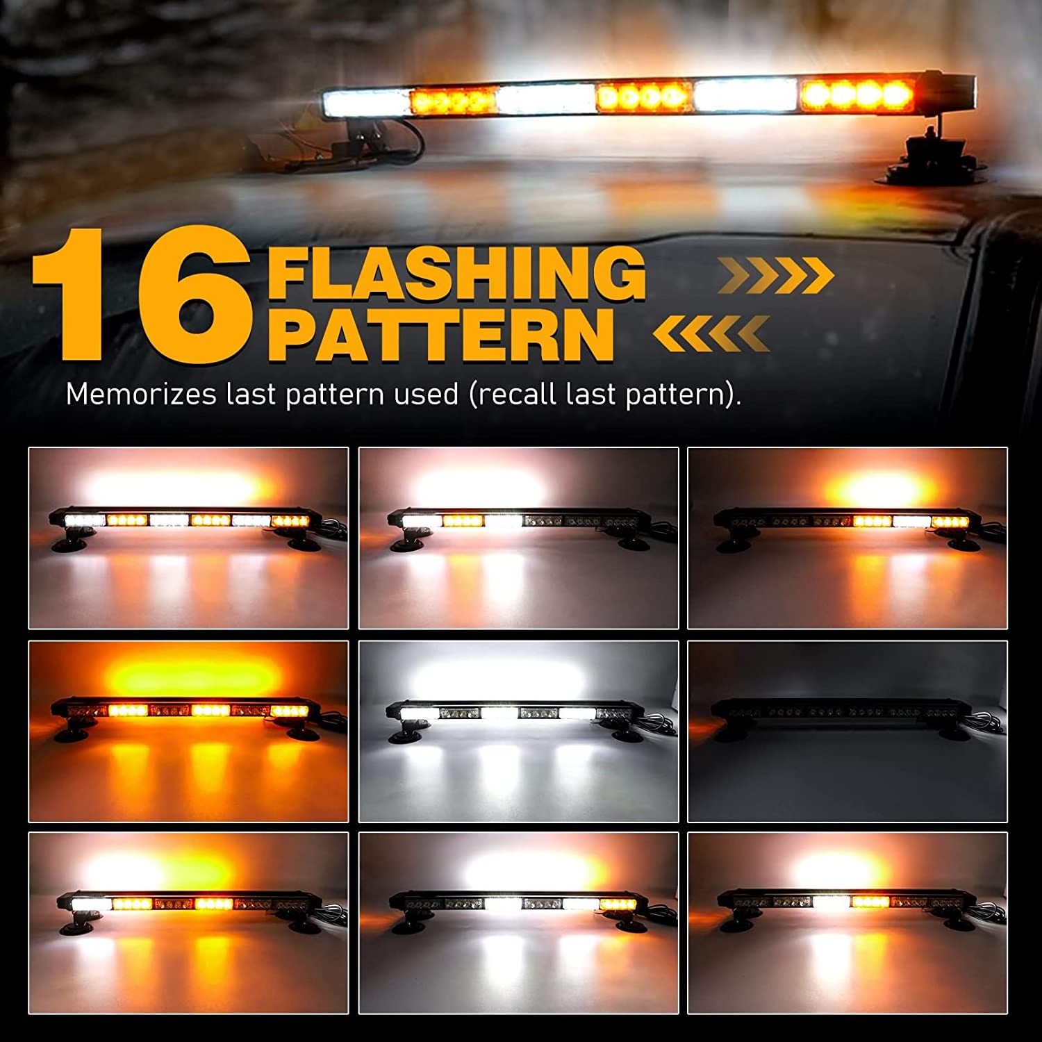 Factory Outlet 29.5'' LED Strobe Light Bar 54-LED Double Side Flashing Emergency Warning Flash Traffic Advisor Strobe Lights