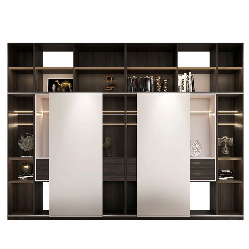 Muebles Home Furniture Modern Wardrobe Bedroom Furniture Wardrobes Wooden Soft Closing Melamine & Mirror Customized Size