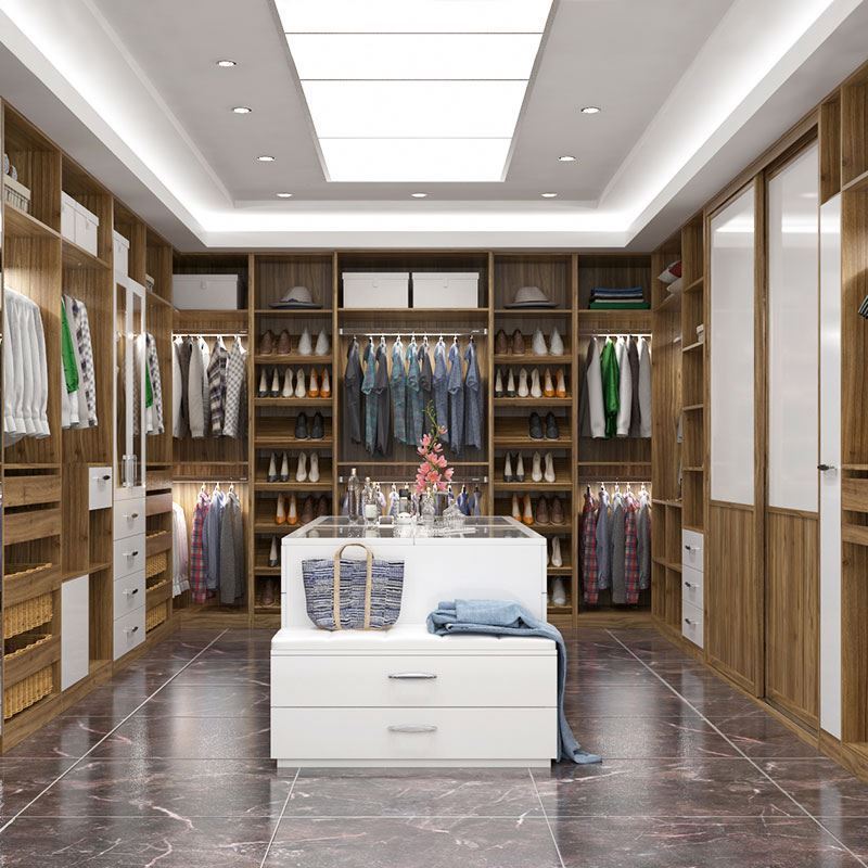 Custom Modern Minimalist Walkin System  Clothes Cabinet Bedroom Wardrobe Walk In Closet