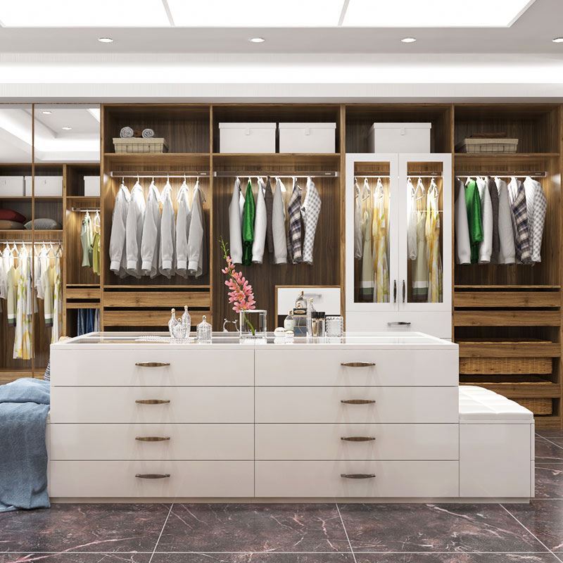 Custom Modern Minimalist Walkin System  Clothes Cabinet Bedroom Wardrobe Walk In Closet