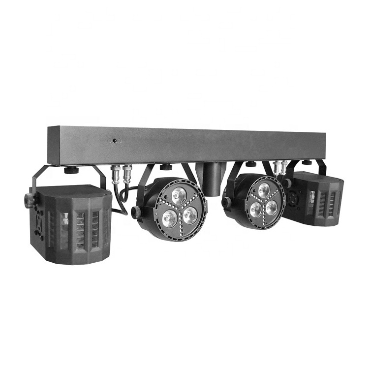 OPPSK LED Par Strobe Derby Light Battery Operated Wireless DJ Lighting Kit Bar with Stand and Carry Bag