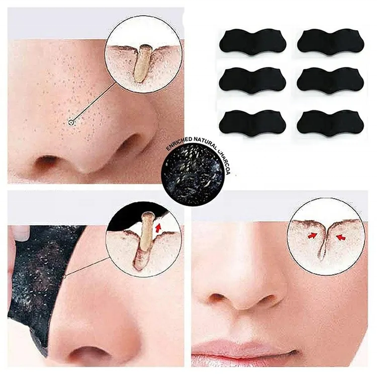 OEM Factory Low Price Customized Private Logo Organic Bamboo Charcoal Nose Strip Blackhead Removal Pore Peel Off Strips