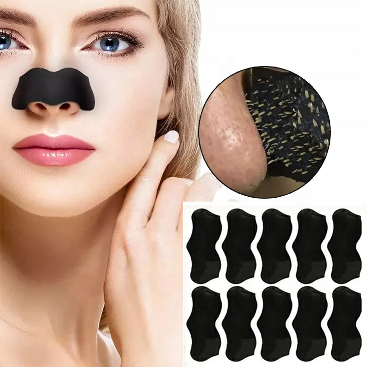 OEM Factory Low Price Customized Private Logo Organic Bamboo Charcoal Nose Strip Blackhead Removal Pore Peel Off Strips