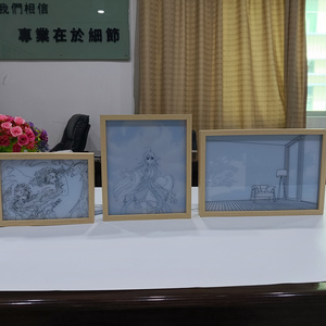 New  Home Decoration Tabletop Display Three-Color Luminous Lighting Painting LED Glowing Photo Frame