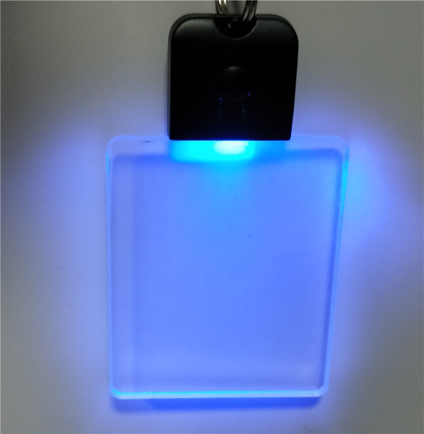 New Arrival  Mini LED Crystal Keychain Creative Promotional Gifts LED Keyring 3D Key Holder