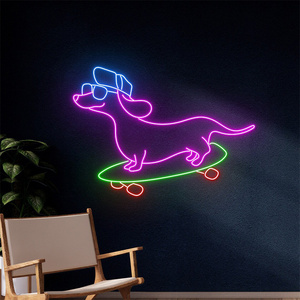 Lovely puppy dogs shape 3d wall decor lamp led neon lamp children gift party wall led sign night light