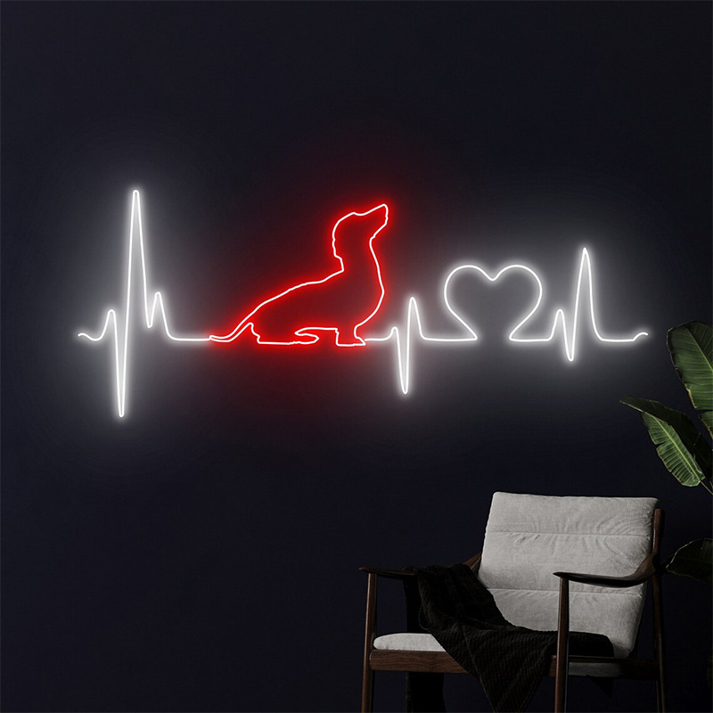 Lovely puppy dogs shape 3d wall decor lamp led neon lamp children gift party wall led sign night light