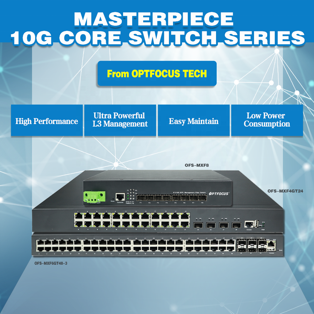 L3 managed 8 port Gigabit / 10G Uplink SFP+ Port  Smart  Network industrial Managed ethernet Fiber Switch