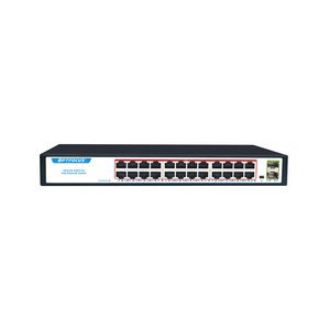 Factory OEM/ODM 10G Uplink SFP+ Unmanaged 100M 24 Port Ethernet Network POE Switch With 2 Gigabit Optical Fiber SFP Slots