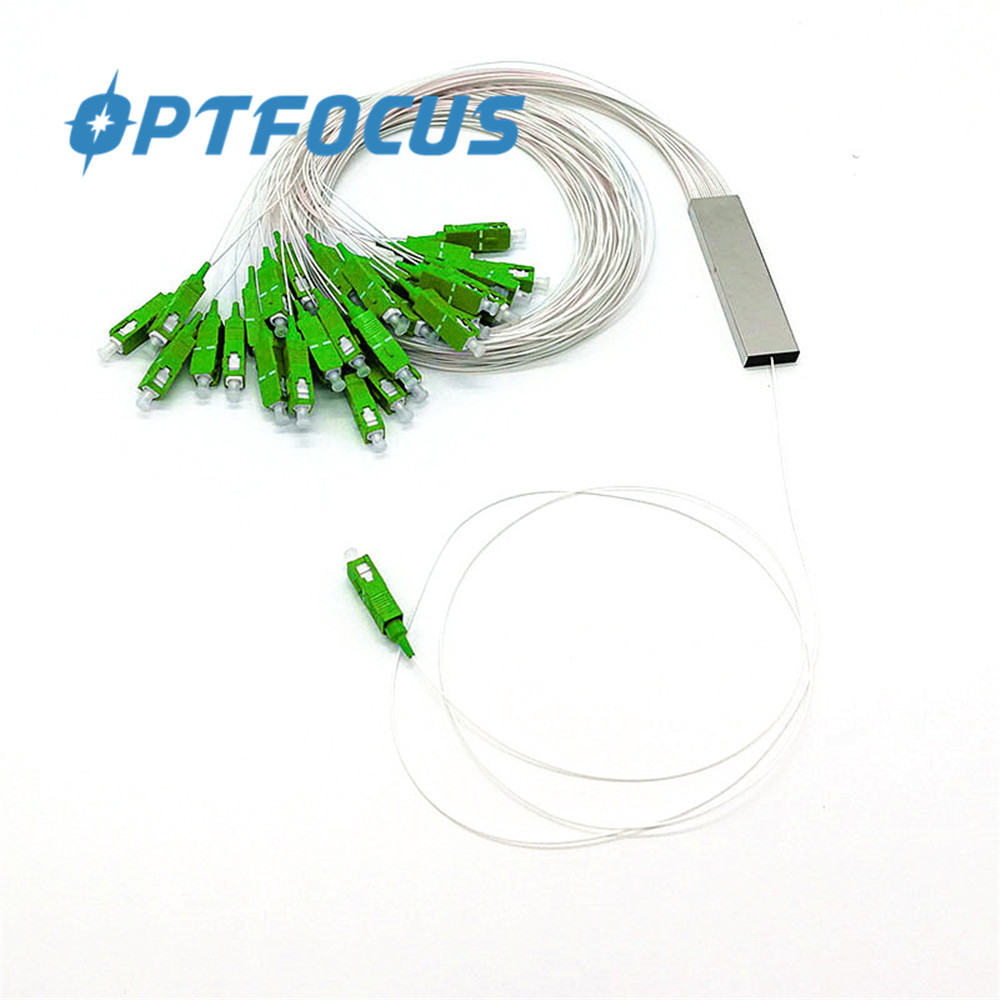 1x2 1x4 1x8 1x16 1X32 1X64 Optical Fiber With SC/APC Connector Steel Tube Type PLC Splitter