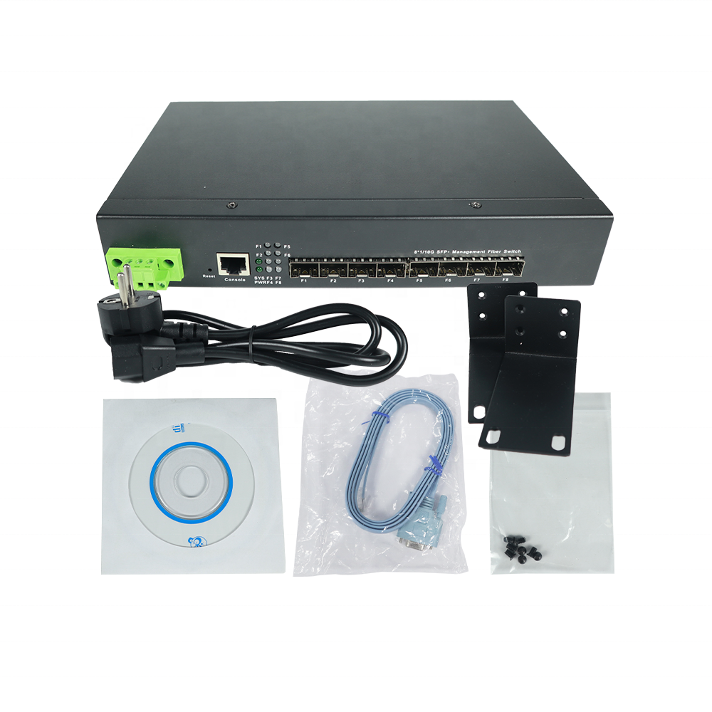 L3 managed 8 port Gigabit / 10G Uplink SFP+ Port  Smart  Network industrial Managed ethernet Fiber Switch