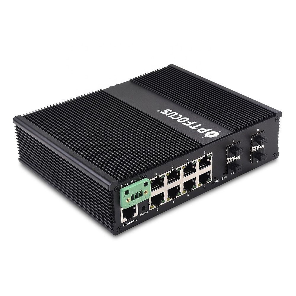 Manufacturer DIN rail 4 Gigabit fsp poe 8 port 48v Smart network ethernet managed industrial poe switch