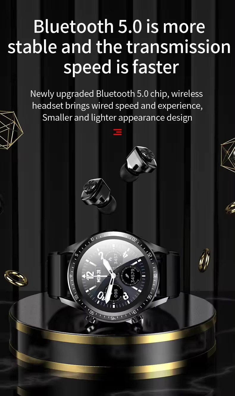 New Arrival T10 Smart Watch Headphones With 2 In 1 For Men Sport Relojes Hombre Jm03 Smartwatch Earphone