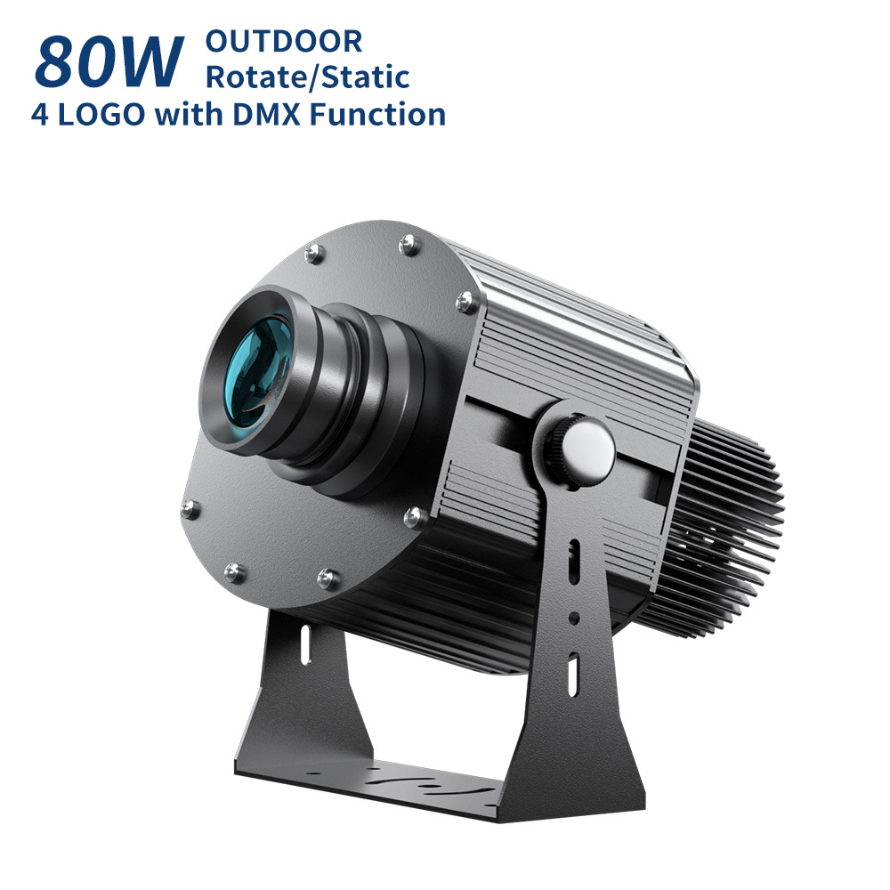 Waterproof Outdoor Ip67 80w Advertising Logo Projector 4 Slides Led Gobo Projector With Customized Gobos