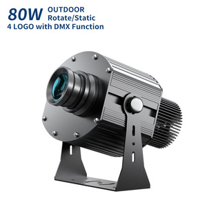 Waterproof Outdoor Ip67 80w Advertising Logo Projector 4 Slides Led Gobo Projector With Customized Gobos