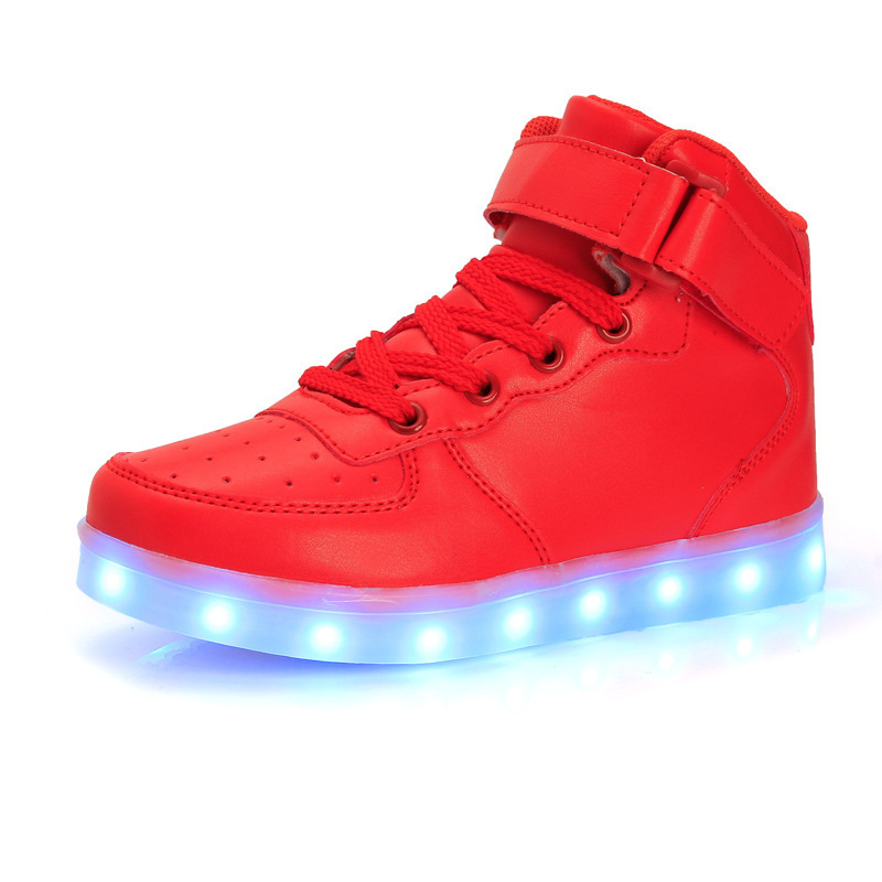 Wholesale High Top Top Casual Led Light Up Sport Board Shoes Men And Kids Sport Shoes Light Shoes Led Sneakers