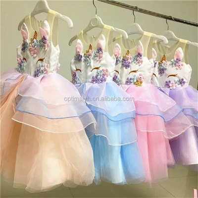 Kids Puffy Tulle Dresses Child Birthday Party Baby Girl Holiday Fashion Tulle Flower Girl Dresses Party Summer Dress For Girls K