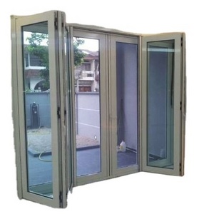 USA Commercial Residential Lowes Glass Transparent Long Aluminum Bi Folding Accordion Bifold Sliding Exterior Door With Locks