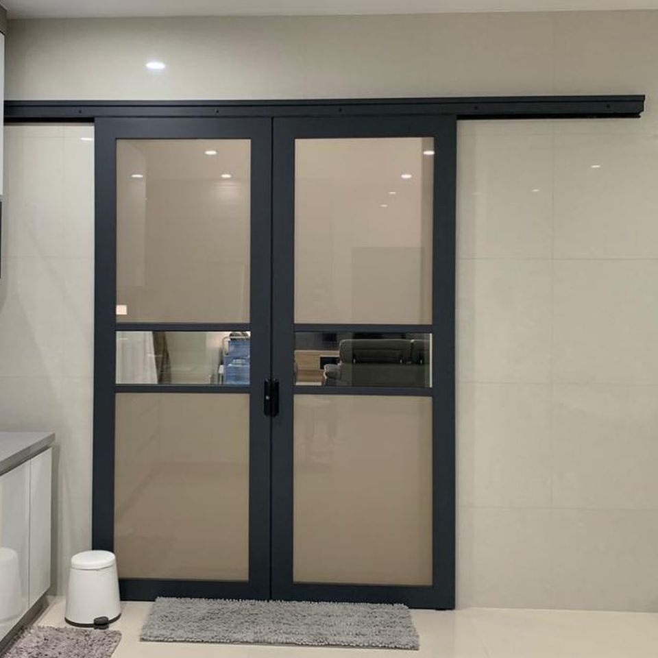 Customized Aluminium Pocket Glass Sliding Door System Trackless Sliding Door Hidden Sliding Door