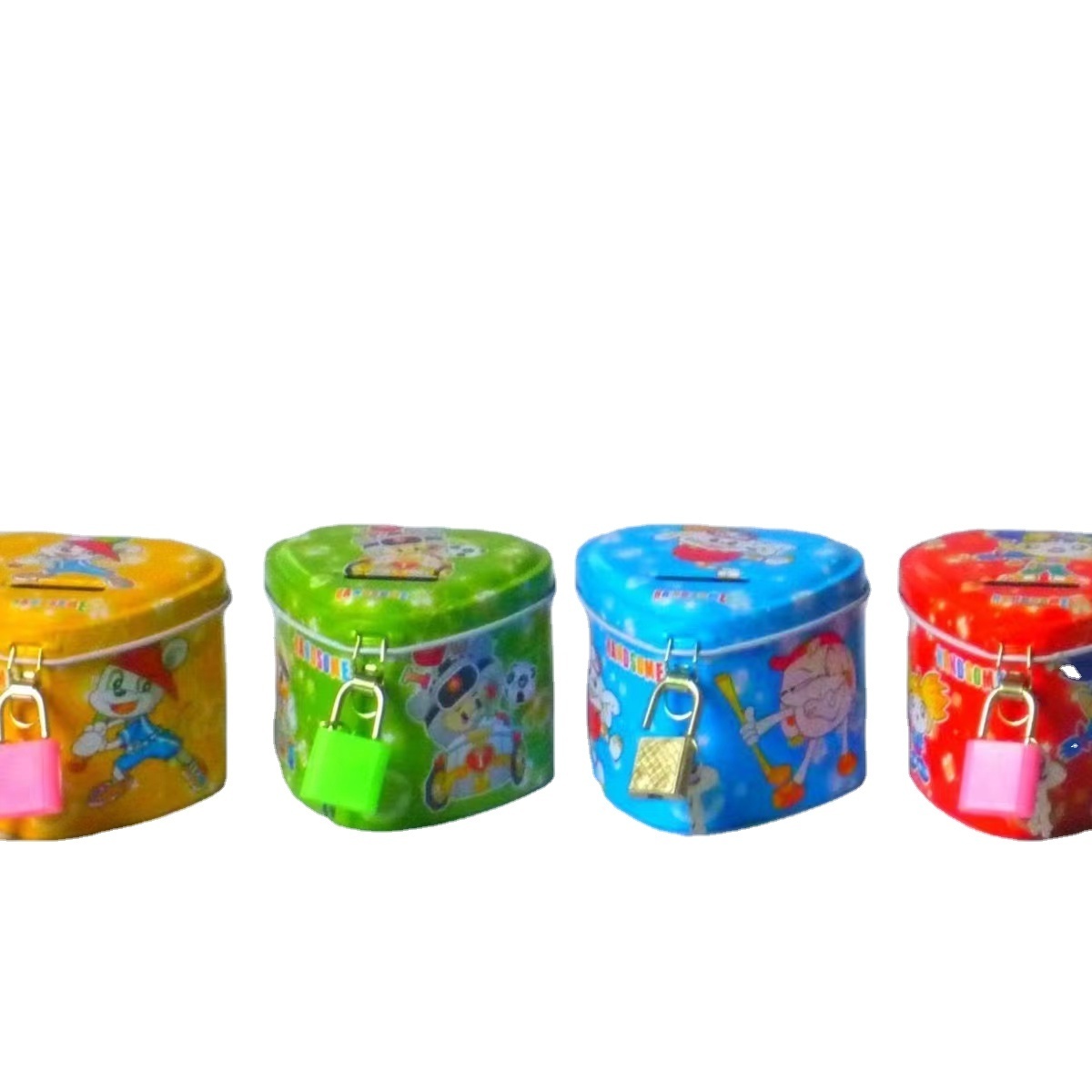 New Style Mini Metal Tin Can Coin Bank For Kids Money Saving Piggy Bank With Lock