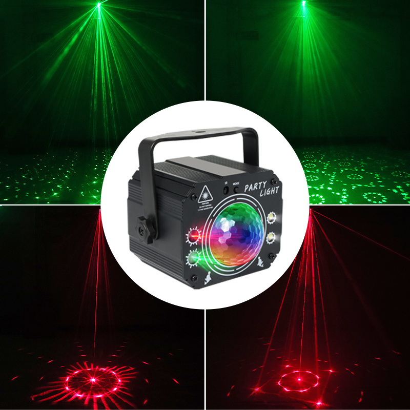 3 in 1 USB Powered LED Sound Activated Remote Control Rave Light Stage laser DJ Strobe Disco Ball Light