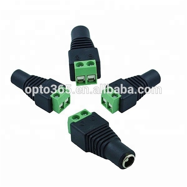 DC 5.5 x 2.1mm  Male Connector 2-pin Power Female Jack Power  Adapter Cable Plug Connector for CCTV / LED