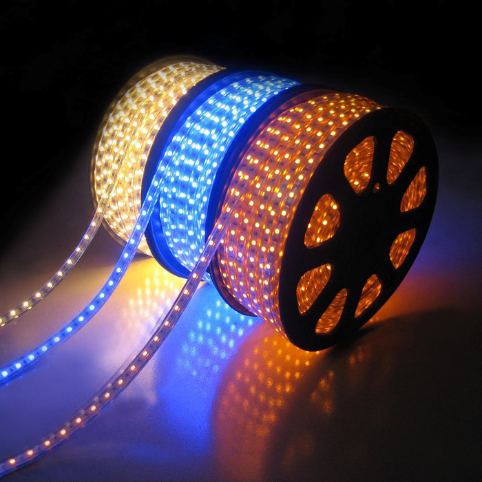 220V High Power SMD 5050 4040 Flexible LED Flat Strip Rope Light Waterproof 100M Reel Outdoor Landscape Lights