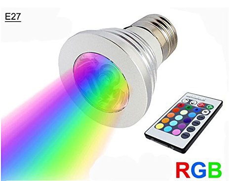 Outdoor 3W MR16 bulb led E27 GU10 Multi-color light bulbs/led light bulb,16 Color Change Lamp Spotlight 110V 220V with IR Remote