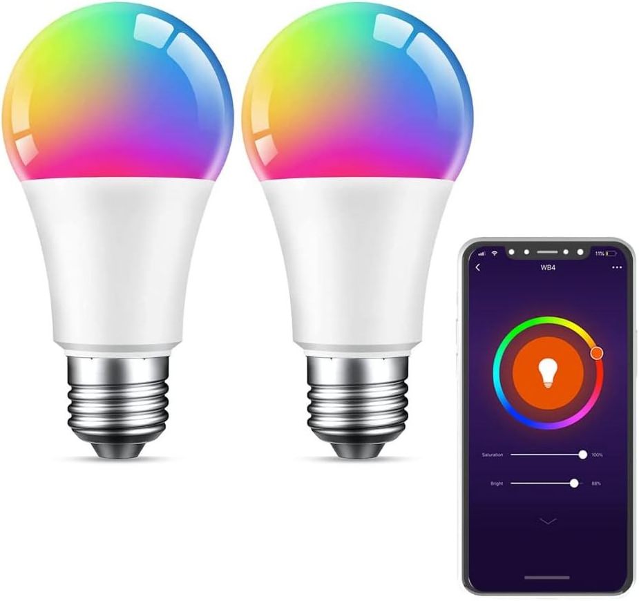 Tuya Smart Home Light RGBCW WiFi Color Changing Compatible with Alexa Google Home Assistant A19 E26 E27 9W Multicolor LED Bulb