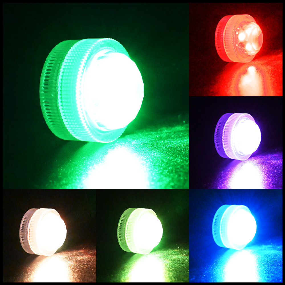 3leds RGB Multicolor 16 Colors 3v IP68 Underwater led Tea Lights Mini Submersible battery powered Swimming Pool Decoration Light