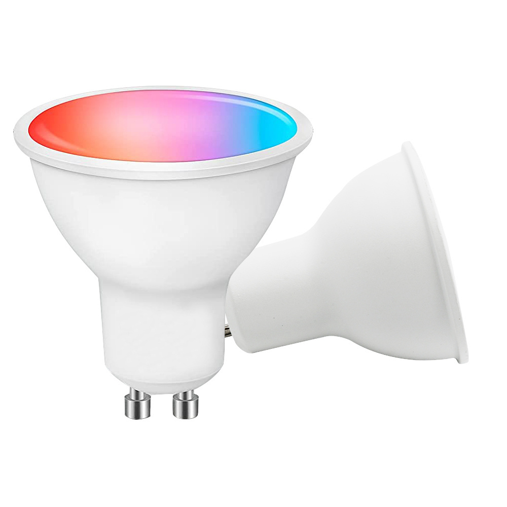 5W Tuya Smart Home Alexa Google APP Voice Control GU10 LED WiFi BLE Dimmable RGB CCT Colorful Changing Smart Lamp Spotlight Bulb