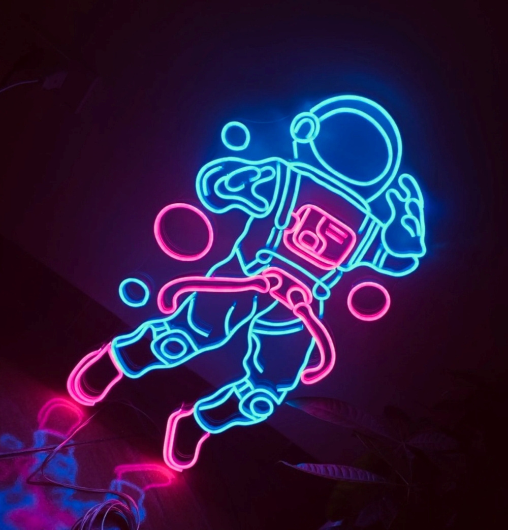 UV Printed Acrylic Logo Custom Letter Number LED Astronaut Neon Light Sign Making Equipment for Home Bedroom Shop Decoration