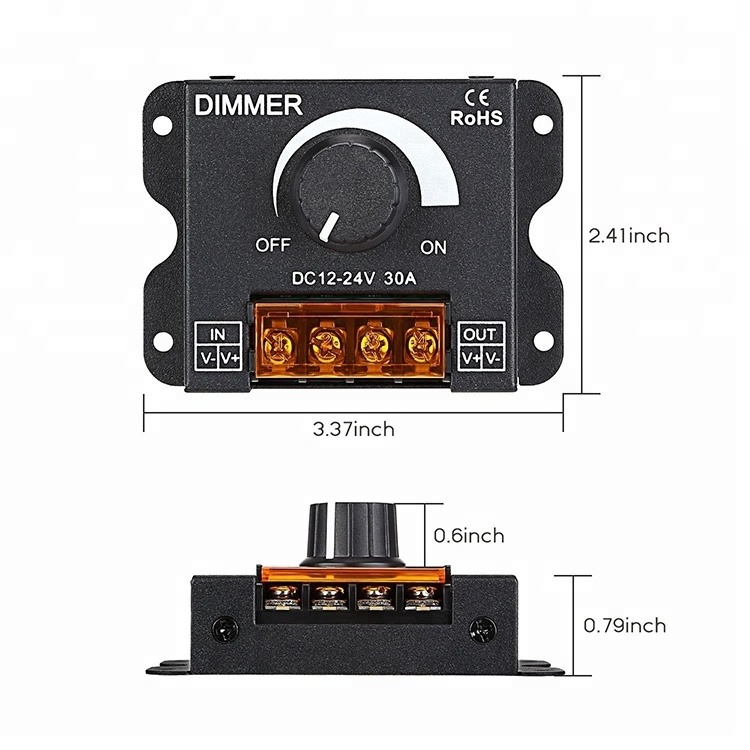 LED Monochrome Bar Switch DC 12V 24V Lights Flood Lamp Lighting Fixture Grow Light Dimmer Controller for LED Dimming