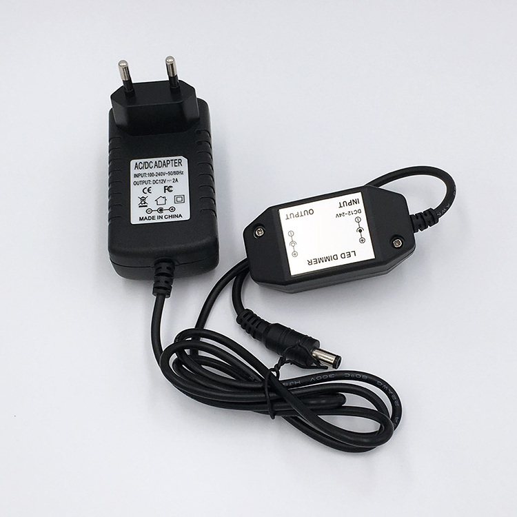 Dimmable LED AC DC Adapter 12V 2A LED Driver with LED Dimmer Switch Brightness Adjustable Variable Output Voltage Power Supply