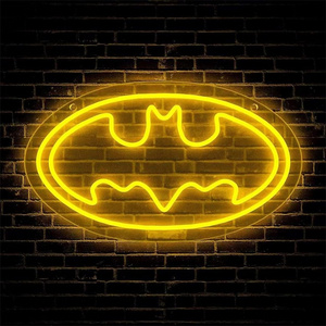 Handmade Billiard Batman Red Bull Cyberpunk Neon Text Sign Art Board for Bedroom Bar Party Decoration Acrylic Neon Sign Board