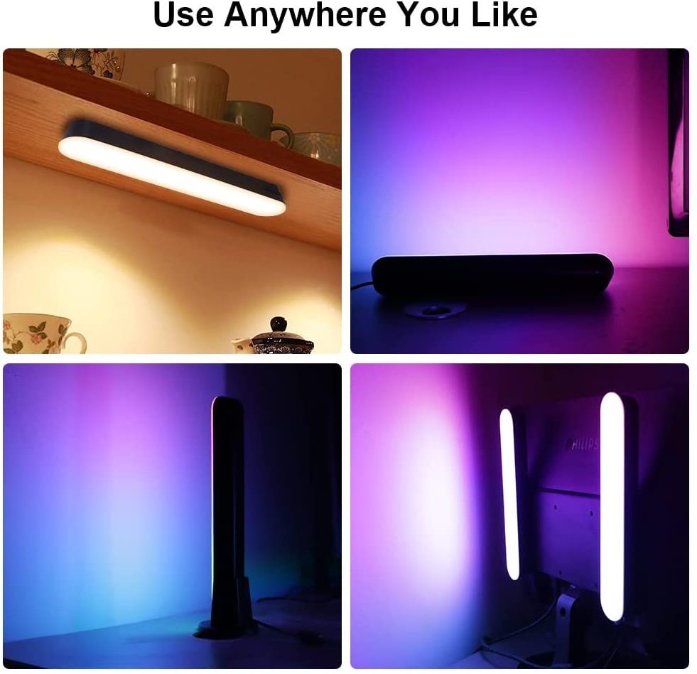 Desktop LED Light Bar Smart App Controlled Music Sync Creative Ambient Light for Room TV Computer Gaming Atmosphere Lighting