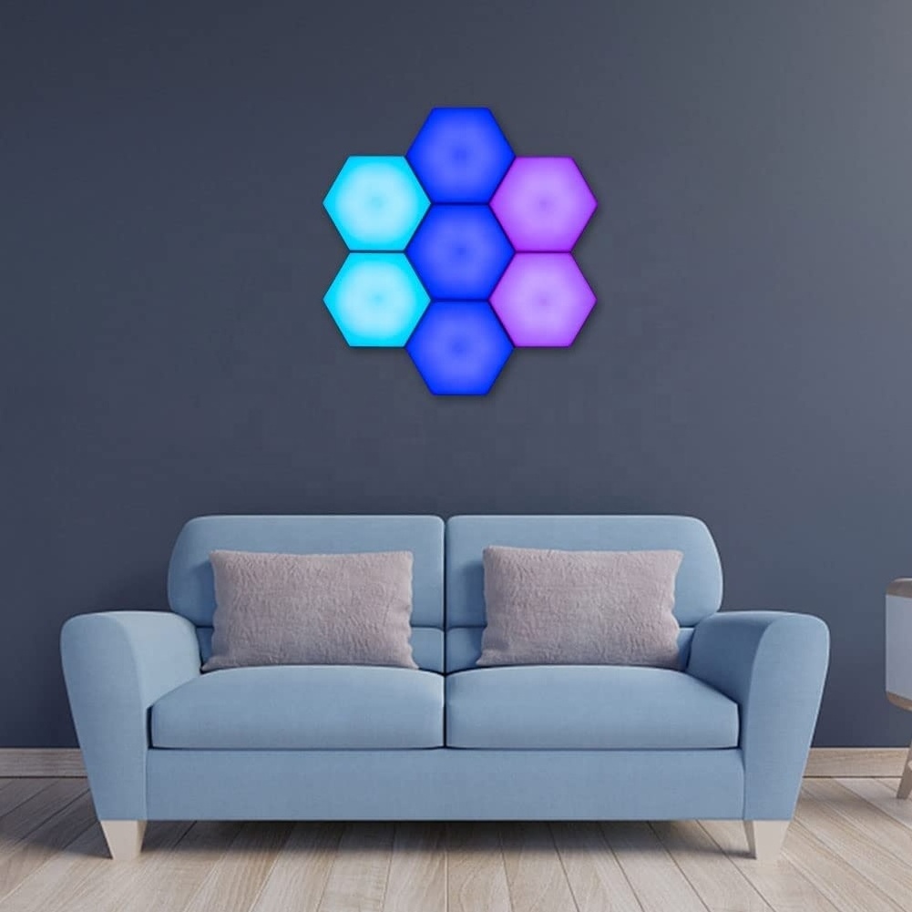 Magnetic Hexagonal Sensitive Lighting 6 Pack Lumoonosity LED Quantum Hexagon Tile Decorative Wall Lamp