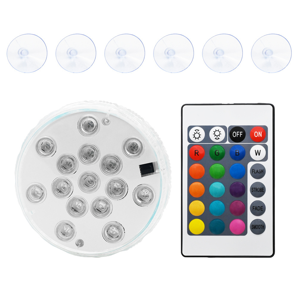 Submersible LED Light Magnet Remote Control 15LED 18LED IP68 RGB LED Pool Lights Under Water Swimming Light