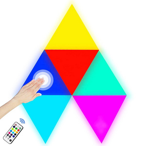 Triangle Geometry Assembly Colorful Remote Touch Control Wall Decorative Light DIY Quantum Lamp Modular RGB LED Night Lights