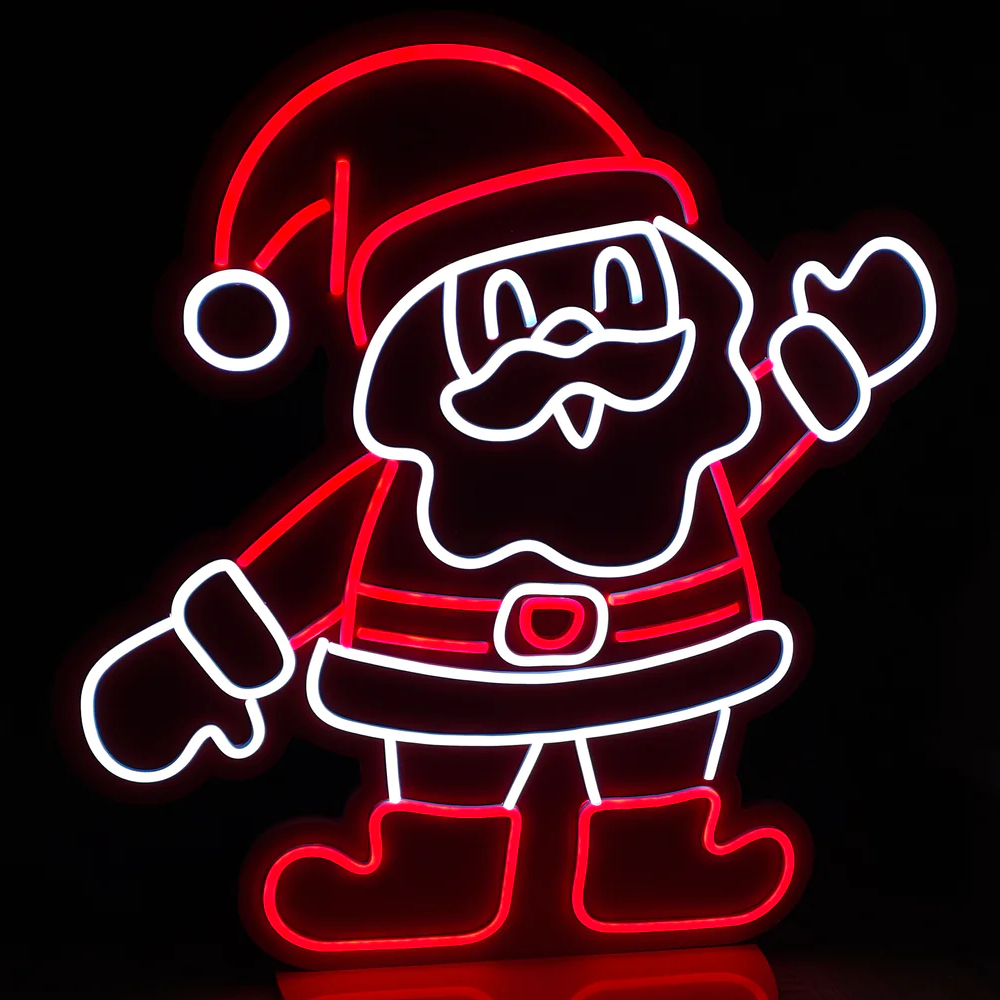 3D LED Personnalisee Acrylic Wall Art Neon Father Christmas Tree Santa Claus Sign Wall Decor Creative Home Aesthetic Display