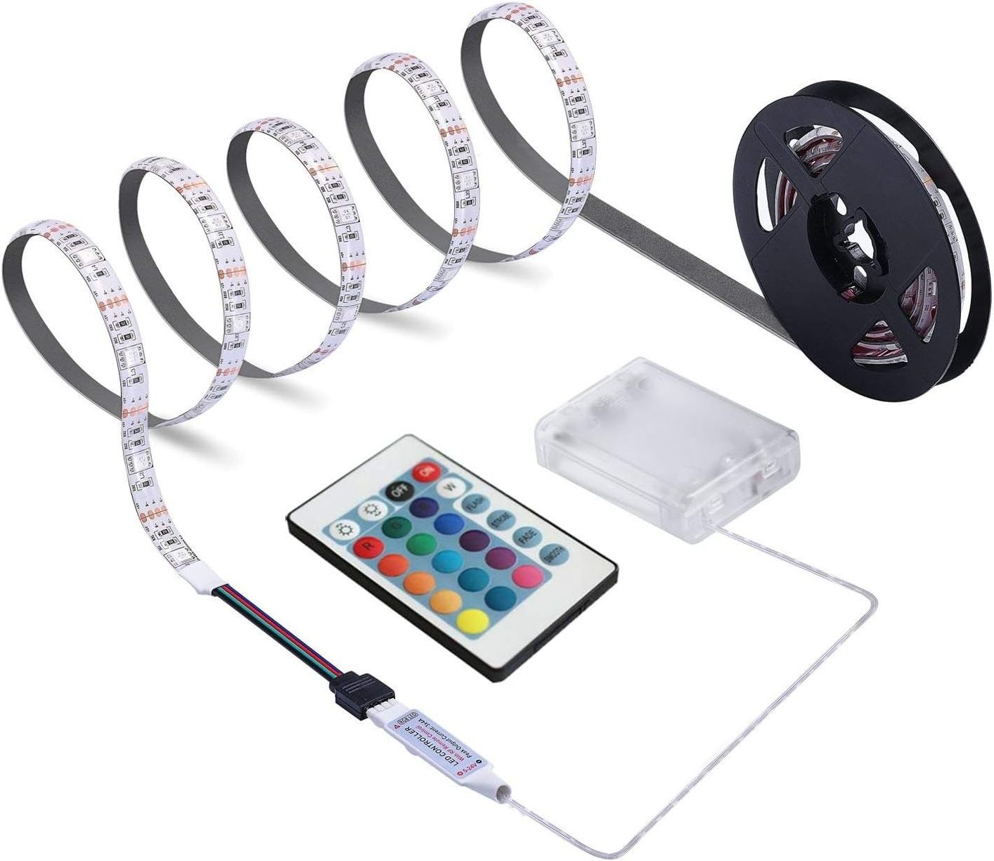 0.5m 1m 2m 3m 4m 5m 10m 15m Power Bank 5V USB Battery Powered Operated Waterproof LED Strip Lights Remote Control LED Rope Light