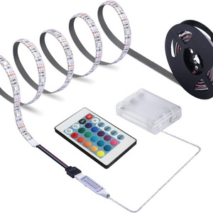 0.5m 1m 2m 3m 4m 5m 10m 15m Power Bank 5V USB Battery Powered Operated Waterproof LED Strip Lights Remote Control LED Rope Light