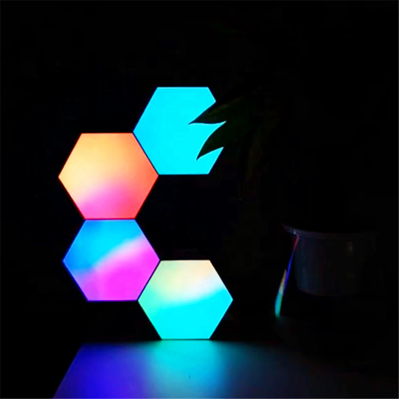 Magnetic Hexagonal Sensitive Lighting 6 Pack Lumoonosity LED Quantum Hexagon Tile Decorative Wall Lamp