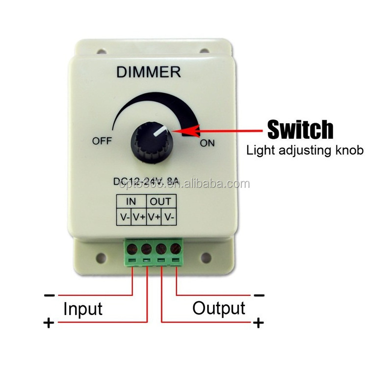 LED Knob Dimmer One Channel PWM 12V 24V 8A Manual Switch LED manual dimmer for led strip light lamp