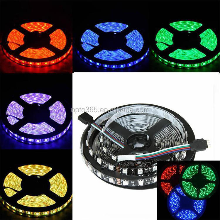 SMD5050 LED Strip Light Black PBC Board Flexible LED RGB Strip Lights Waterproof IP65 5m/roll 12V LED Tape Light