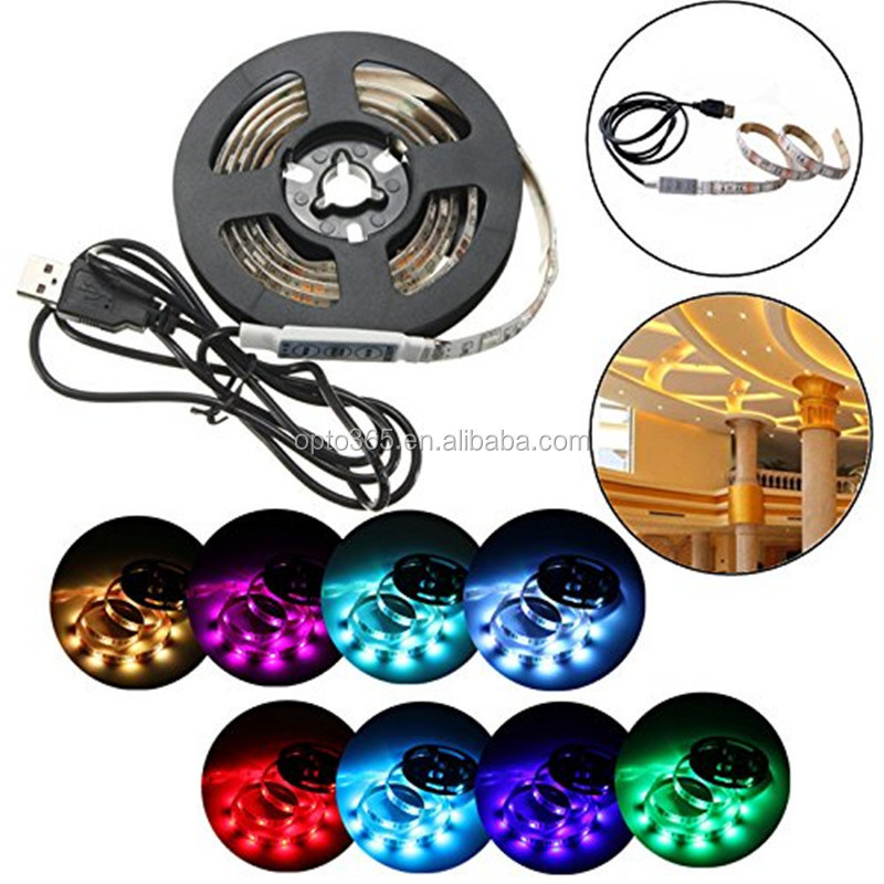 0.5m 1m 2m 3m 4m 5m 10m 15m Power Bank 5V USB Battery Powered Operated Waterproof LED Strip Lights Remote Control LED Rope Light