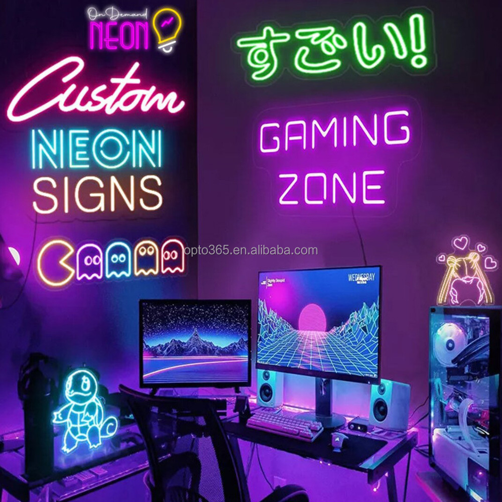 Gaming Zone Wall Art Home LED Night Light Name Logo Neon Sign Any Logo Custom Neon Sign for Outside Decor