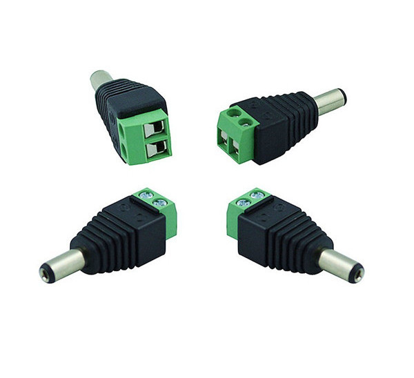 5.5 x 2.1mm Male Connector 2-pin DC Power Female Jack Adapter Connector Plug For CCTV Camera DVR Single Color LED Strip