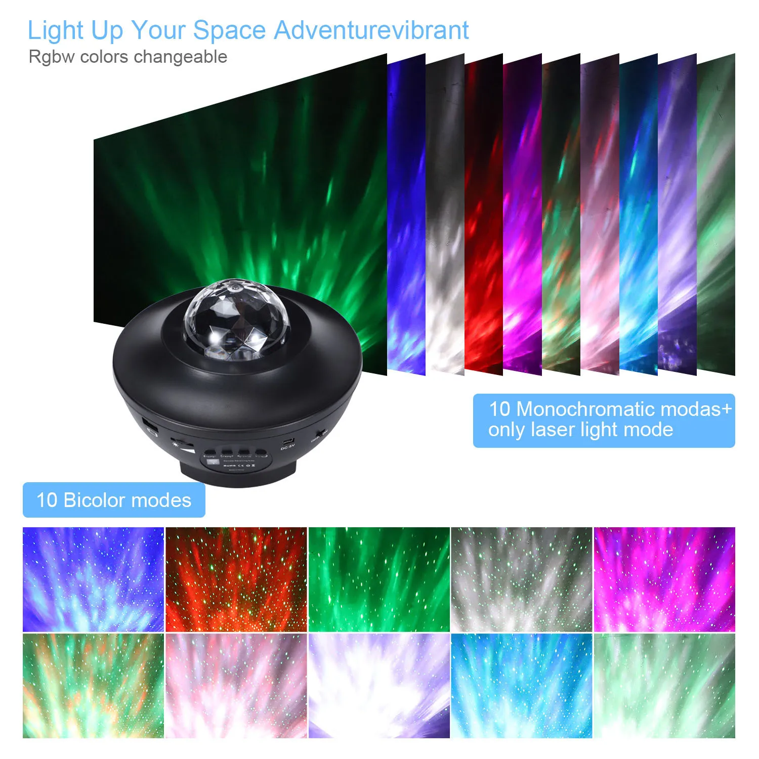 Smart LED Projector Sensory Light LED Night Starry Sky Wall Lights for Baby Kids Room Bedroom Decor Symphony RGB Atmosphere Lamp