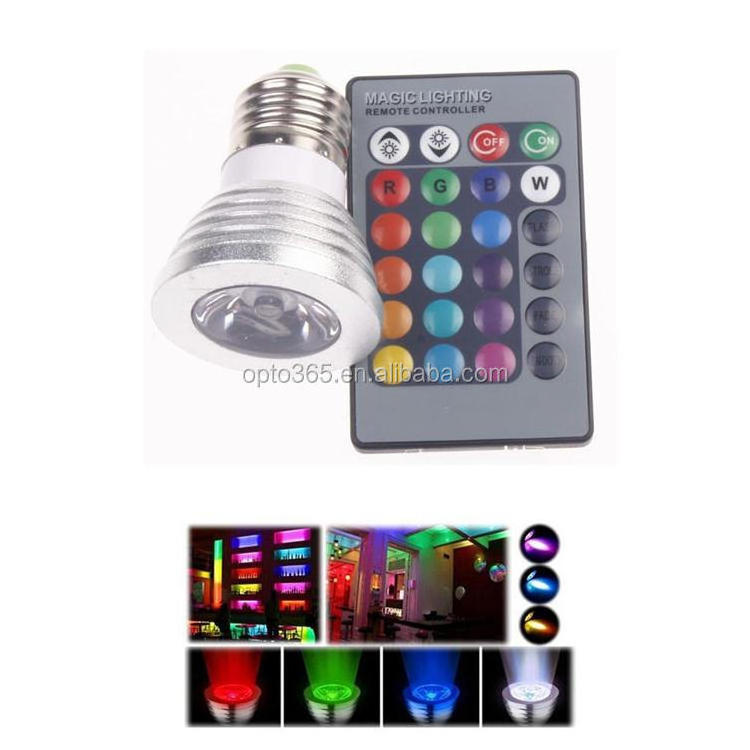 E27 3W RGB Screw 16 Color Changing Dimmable LED Light Bulb with IR Remote Control For Home Bar Party KTV Xmas Wedding Club Pub